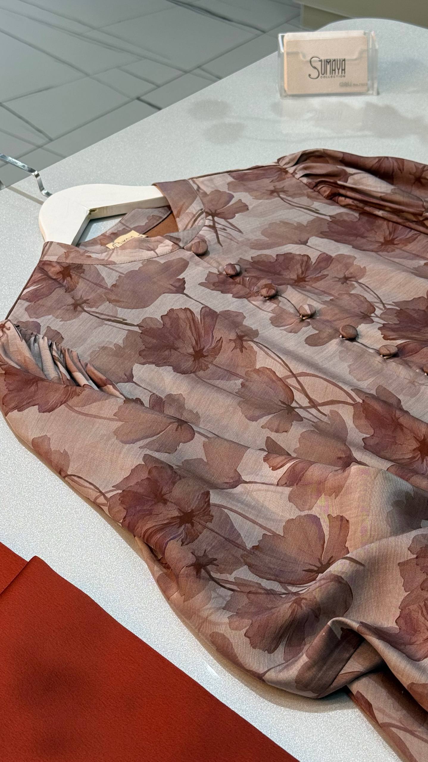 Платок из купры терракотовый